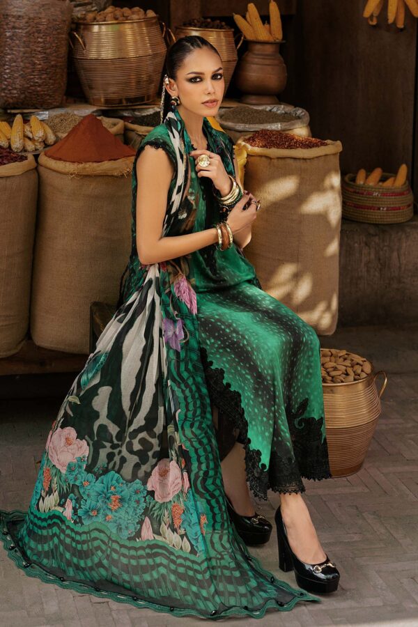 M Prints Maria B | Embroidered Linen Suit - Green (MPT-3105-A) M Prints Maria B | Embroidered Linen Suit - Green (MPT-3105-A)