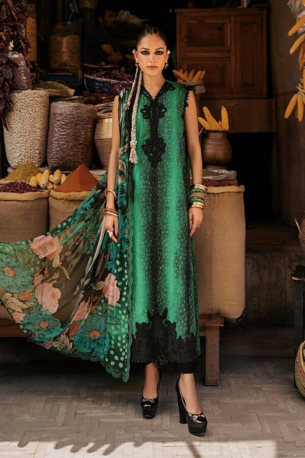 M Prints Maria B | Embroidered Linen Suit - Green (MPT-3105-A)– D-5A-B M Prints Maria B | Embroidered Linen Suit - Green (MPT-3105-A)– D-5A-B