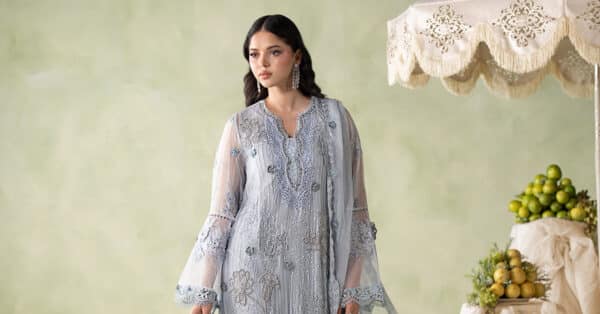Maria b 3 piece embroidered chiffon suit– d-6-l Maria B 3 Piece Embroidered Chiffon Suit– D-6-L