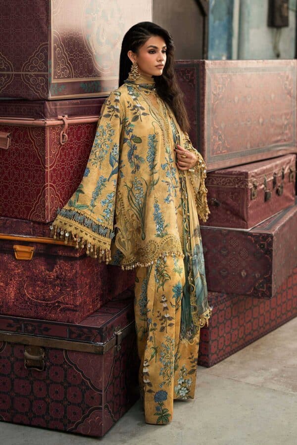 M Prints Maria B | Embroidered Cambric Suit - Mustard (MPT-3106-A)– D-6A-B M Prints Maria B | Embroidered Cambric Suit - Mustard (MPT-3106-A)– D-6A-B