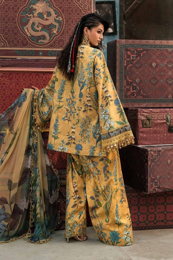 M prints maria b | embroidered cambric suit - mustard (mpt-3106-a)– d-6a-c M Prints Maria B | Embroidered Cambric Suit - Mustard (MPT-3106-A)– D-6A-C