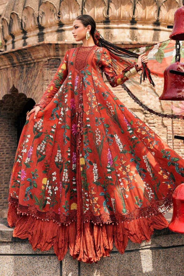M Prints Maria B | Embroidered Cambric Suit - Rust (MPT-3106-B) M Prints Maria B | Embroidered Cambric Suit - Rust (MPT-3106-B)