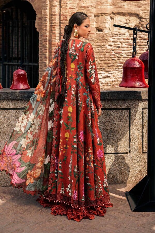 M prints maria b | embroidered cambric suit - rust (mpt-3106-b)– d-6b-c M Prints Maria B | Embroidered Cambric Suit - Rust (MPT-3106-B)– D-6B-C