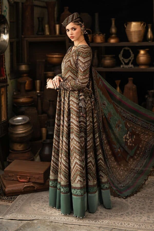 M prints maria b | embroidered cambric suit - brown (mpt-3107-a)– d-7a-c M Prints Maria B | Embroidered Cambric Suit - Brown (MPT-3107-A)– D-7A-C