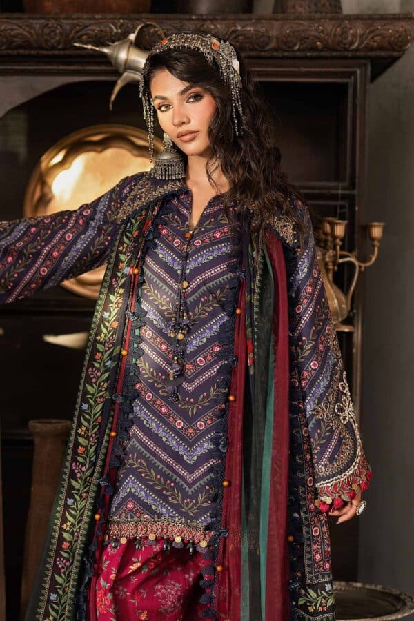 M Prints Maria B | Embroidered Cambric Suit - Blue (MPT-3107-B)– D-7B-B