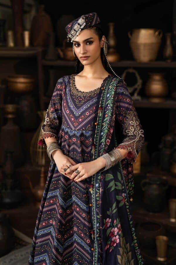 M prints maria b | embroidered cambric suit - blue (mpt-3107-b)– d-7b-e M Prints Maria B | Embroidered Cambric Suit - Blue (MPT-3107-B)– D-7B-E