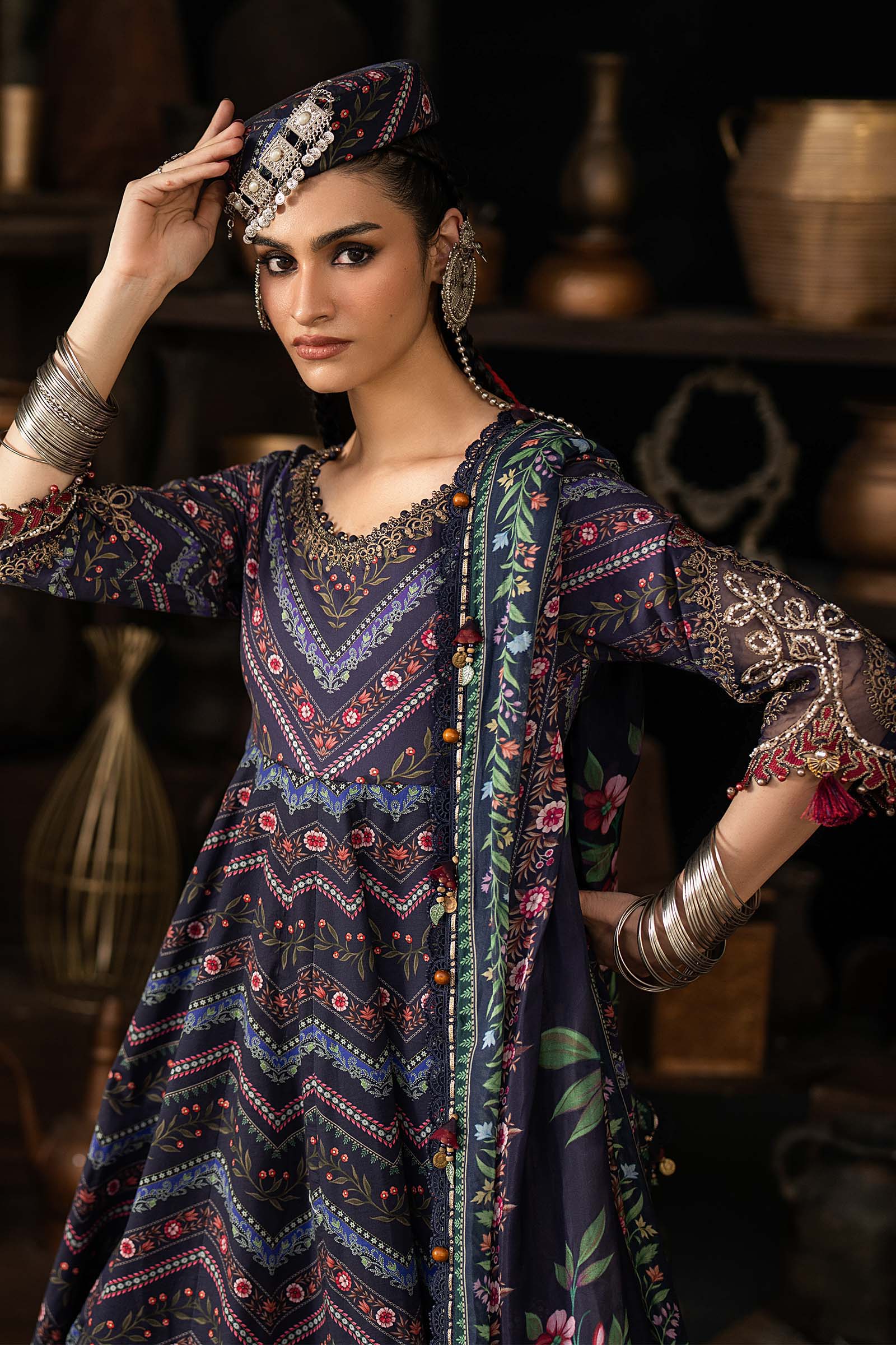 M prints maria b | embroidered cambric suit - blue (mpt-3107-b)– d-7b-f M Prints Maria B | Embroidered Cambric Suit - Blue (MPT-3107-B)– D-7B-F