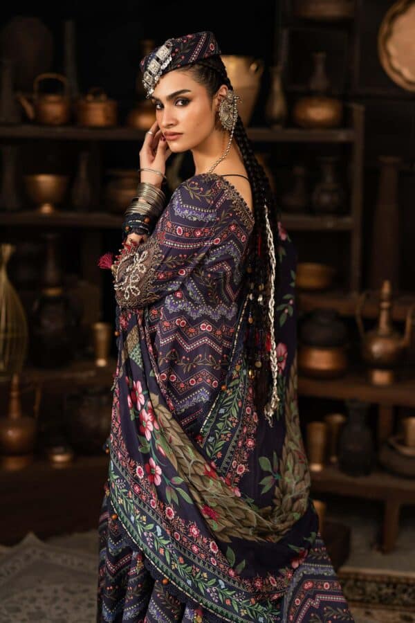 M prints maria b | embroidered cambric suit - blue (mpt-3107-b)– d-7b-g M Prints Maria B | Embroidered Cambric Suit - Blue (MPT-3107-B)– D-7B-G