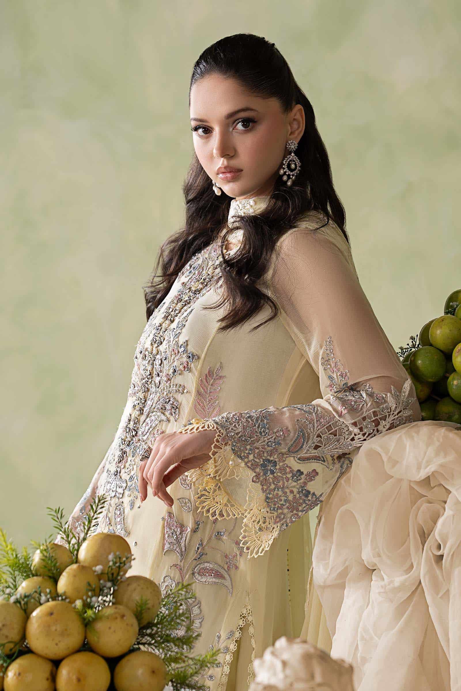 Maria b 3 piece embroidered chiffon suit Maria B 3 Piece Embroidered Chiffon Suit
