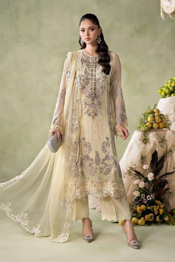 Maria B 3 Piece Embroidered Chiffon Suit– D-8-B Maria B 3 Piece Embroidered Chiffon Suit– D-8-B