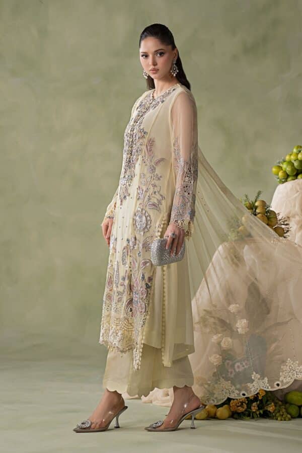 Maria b 3 piece embroidered chiffon suit– d-8-c Maria B 3 Piece Embroidered Chiffon Suit– D-8-C