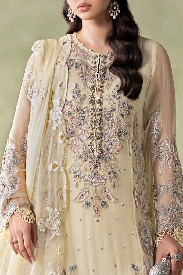 Maria b 3 piece embroidered chiffon suit– d-8-h Maria B 3 Piece Embroidered Chiffon Suit– D-8-H