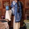 M prints maria b | embroidered irish linen suit - white & blue (mpt-3108-a) M Prints Maria B | Embroidered Irish Linen Suit - White & Blue (MPT-3108-A)