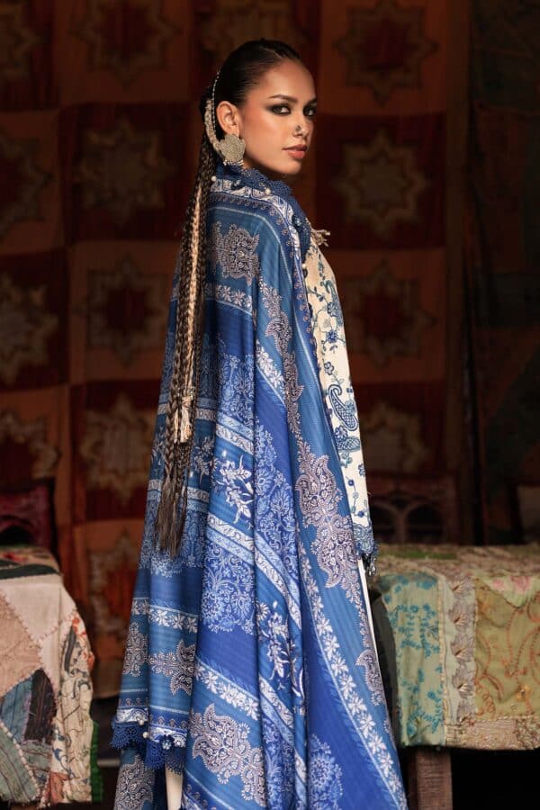 M prints maria b | embroidered irish linen suit - white & blue (mpt-3108-a)– d-8a-e M Prints Maria B | Embroidered Irish Linen Suit - White & Blue (MPT-3108-A)– D-8A-E