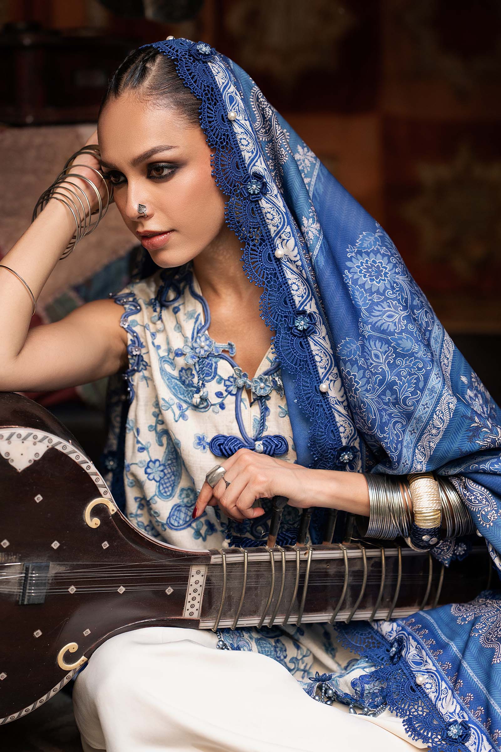 M prints maria b | embroidered irish linen suit - white & blue (mpt-3108-a)– d-8a-f M Prints Maria B | Embroidered Irish Linen Suit - White & Blue (MPT-3108-A)– D-8A-F
