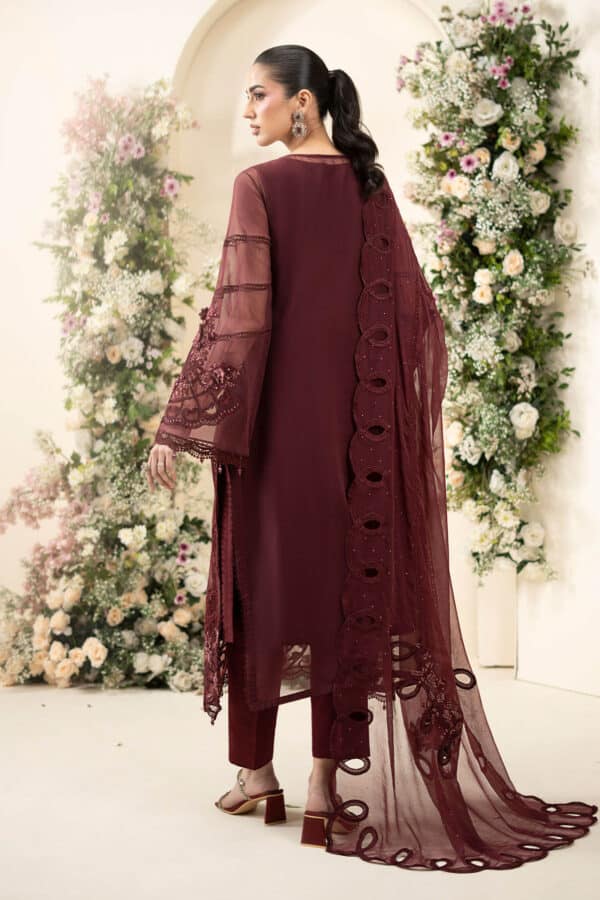 Maria b 3 piece embroidered chiffon suit– d-8back c Maria B 3 Piece Embroidered Chiffon Suit– D-8Back C