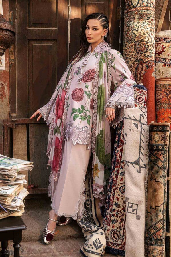 M Prints Maria B | Embroidered Cambric Suit - Lilac (MPT-3109-A)
