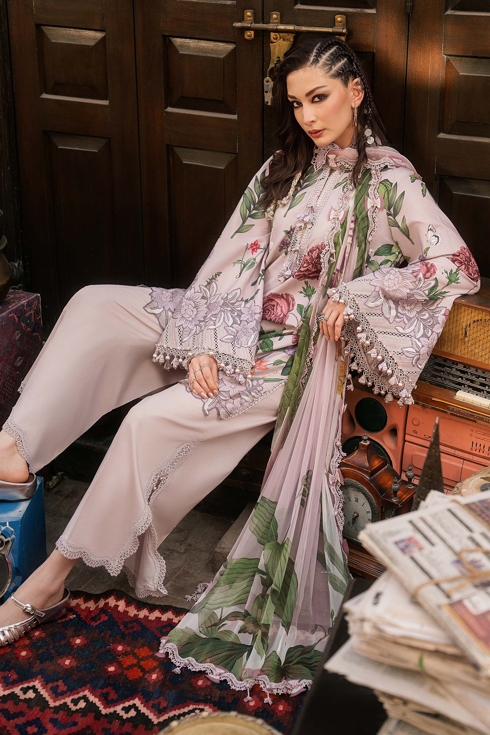 M prints maria b | embroidered cambric suit - lilac (mpt-3109-a)– d-9a-d M Prints Maria B | Embroidered Cambric Suit - Lilac (MPT-3109-A)– D-9A-D