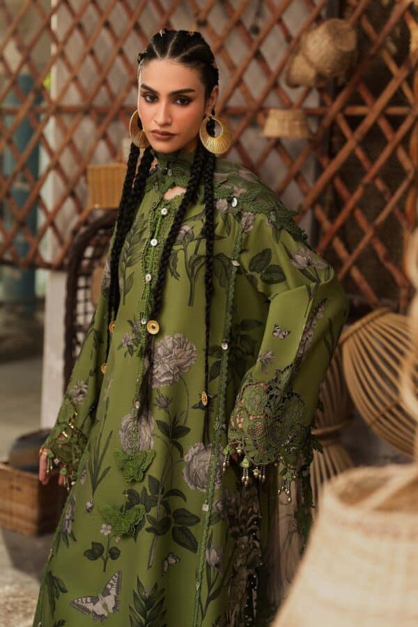 M Prints Maria B | Embroidered Cambric Suit - Green (MPT-3109-B)