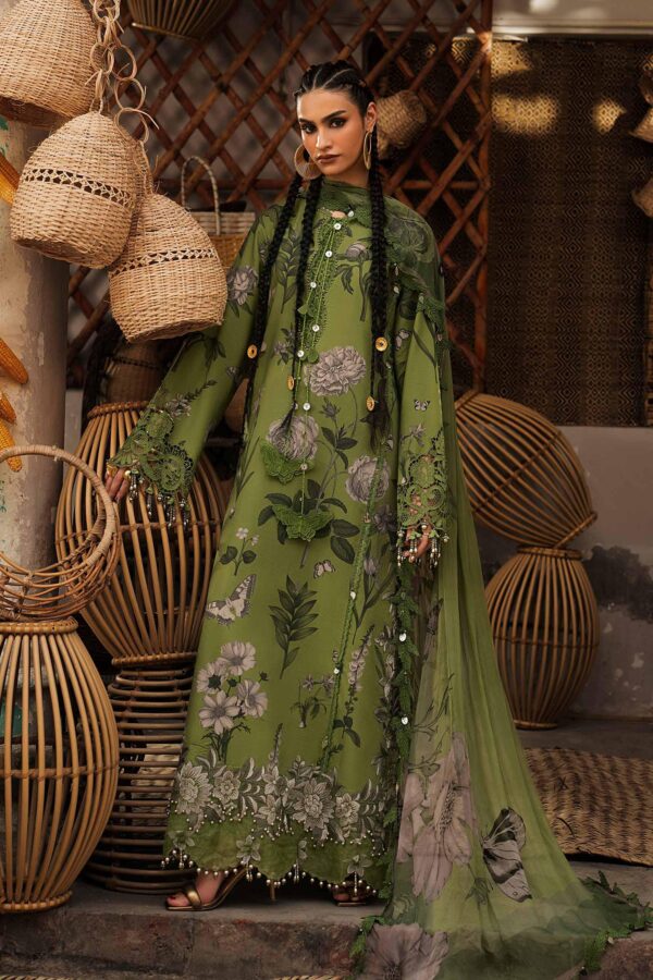 M Prints Maria B | Embroidered Cambric Suit - Green (MPT-3109-B)– D-9B-B
