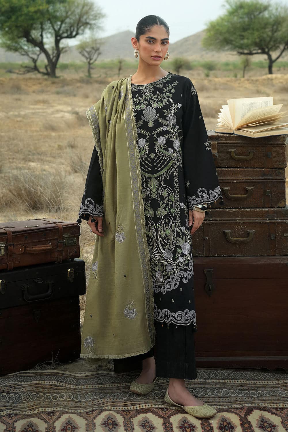 Embroidered-khaddar-dupatta-embroidered-khaddar-shirt-dyed-trouser-gulahmed-k-62008-front Gul Ahmed Winter 2026 - 3 Piece Embroidered Khaddar Suit with Embroidered Khaddar Dupatta