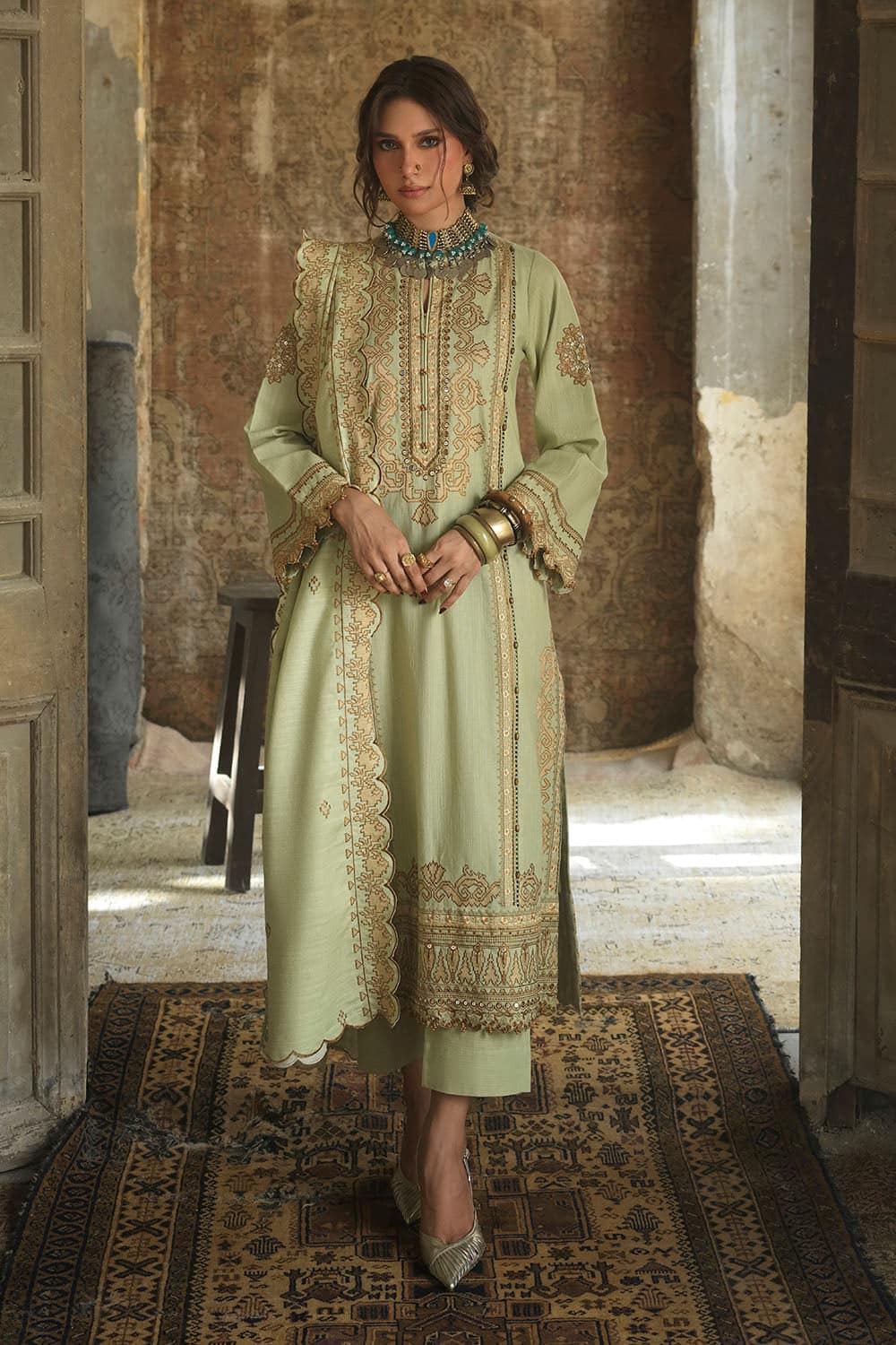 Embroidered-khaddar-dupatta-embroidered-khaddar-shirt-dyed-trouser-gulahmed-k-62056-front Gul Ahmed Winter 2026 - 3 Piece Embroidered Khaddar Suit with Embroidered Khaddar Dupatta