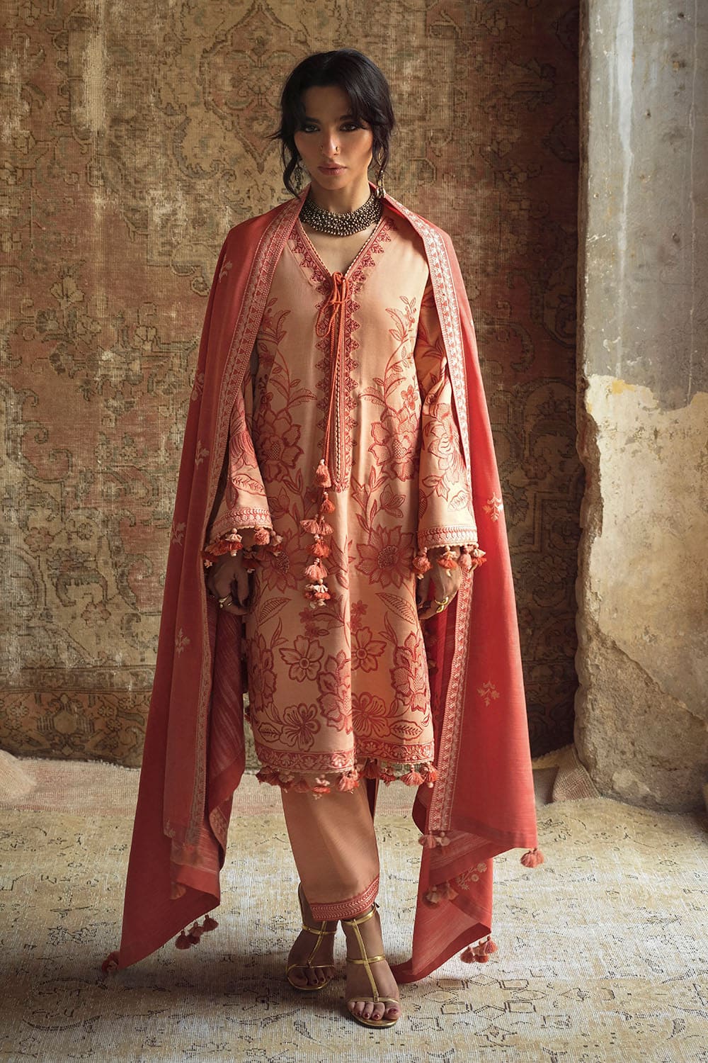 Embroidered-khaddar-dupatta-embroidered-khaddar-shirt-dyed-trouser-gulahmed-k-62057-front Gul Ahmed Winter 2026 - 3 Piece Embroidered Khaddar Suit with Embroidered Khaddar Dupatta
