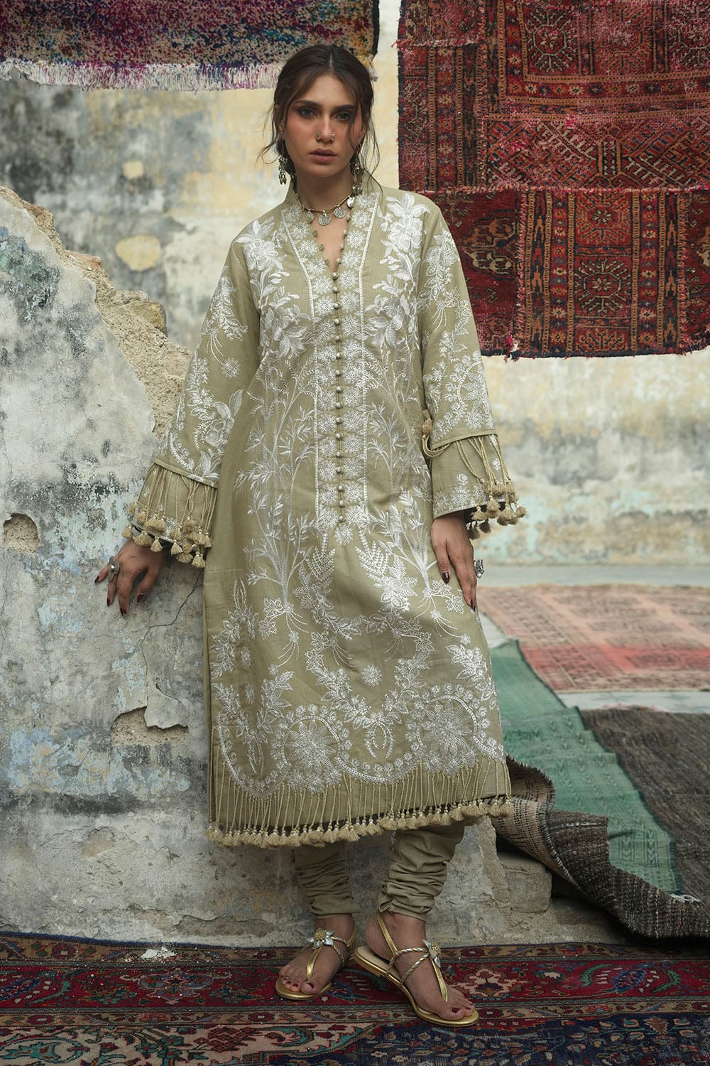 Embroidered-khaddar-shirt-dyed-trouser-gulahmed-tk-52014-front Gul Ahmed Winter 2026 - 2 Piece Embroidered Khaddar Suit