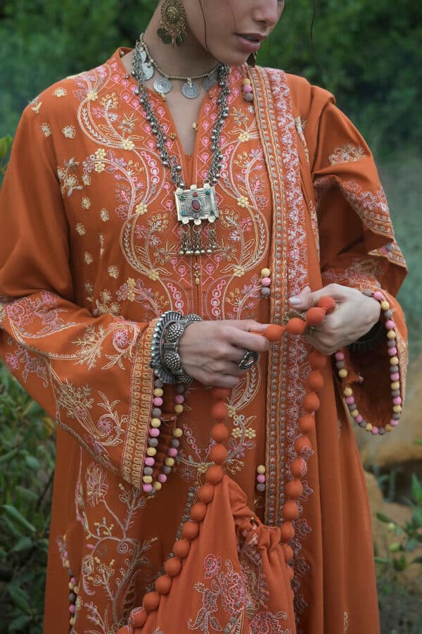 Embroidered-Pashmina-Shawl-Embroidered-Pashmina-Shirt-Dyed-Pashmina-Trouser-Gulahmed-AP-62009-Close Gul Ahmed Winter 2026 - 3 Piece Embroidered Pashmina Suit with Embroidered Pashmina Dupatta–