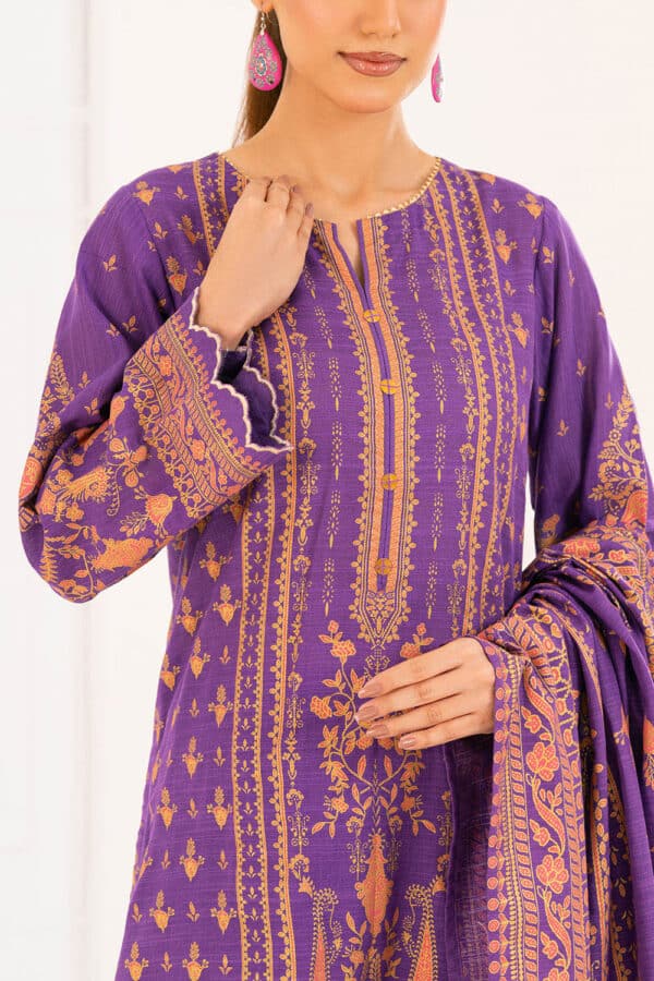Gold-Printed-Khaddar-Dupatta-Gold-PrintedKhaddar-Shirt-Dyed-Trouser-Gulahmed-WNS-52031-Close Gul Ahmed Winter 2026 - 3 Piece Gold Printed Khaddar Suit with Dupatta– Gold-Printed-Khaddar-Dupatta-Gold-PrintedKhad