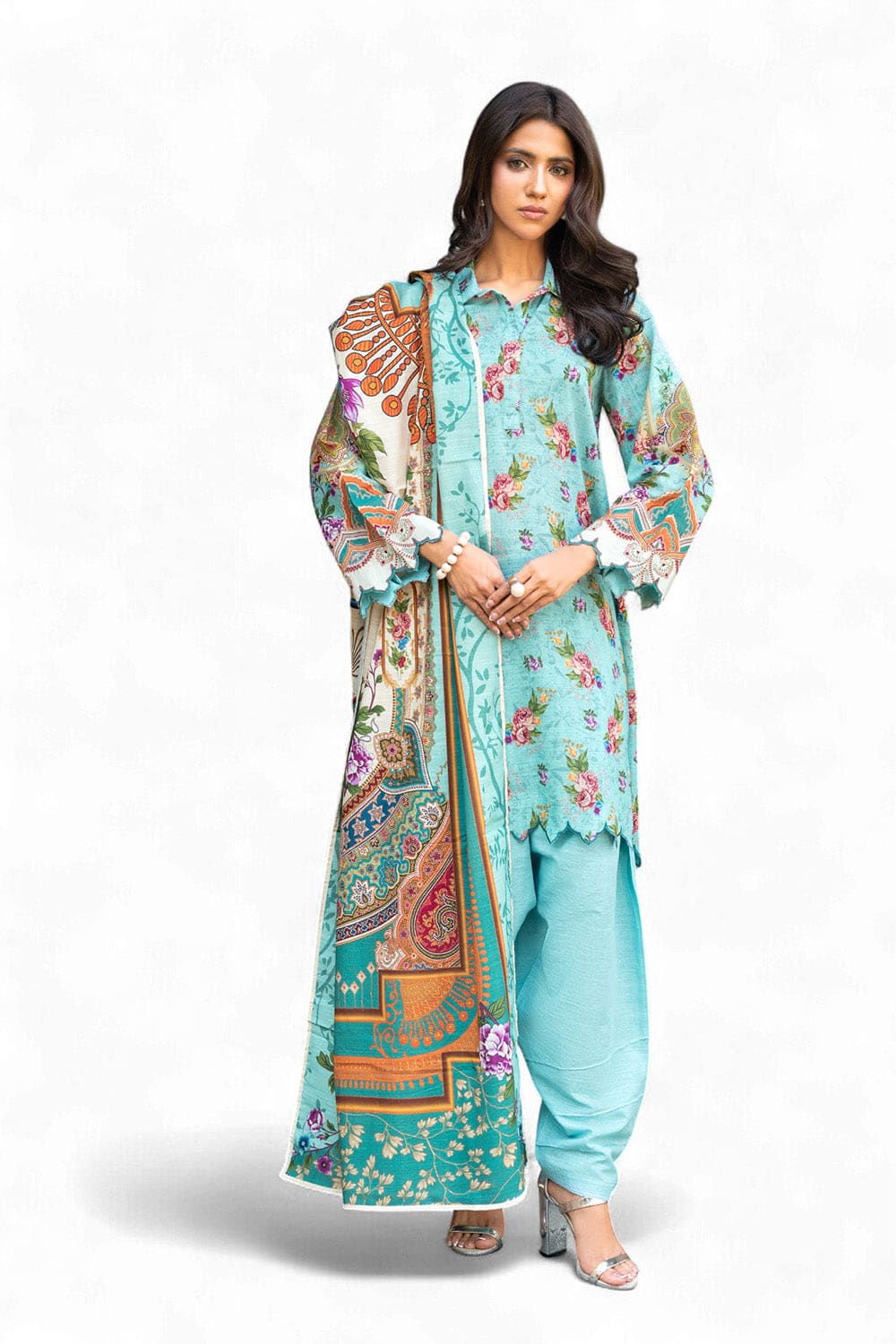 Khaddar-dupatta-khaddar-shirt-dyed-trouser-gulahmed-sd-52165-front Gul Ahmed Winter 2026 - 3 Piece Printed Khaddar Suit