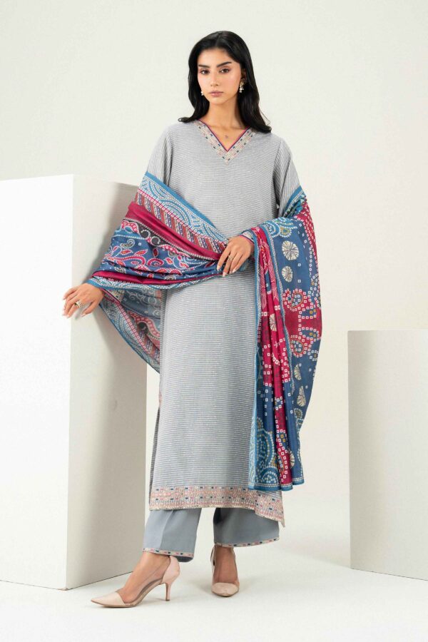 Nishat Linen Winter Collection 2026 | 3 Piece - Printed Embroidered Suit - PFE26-46