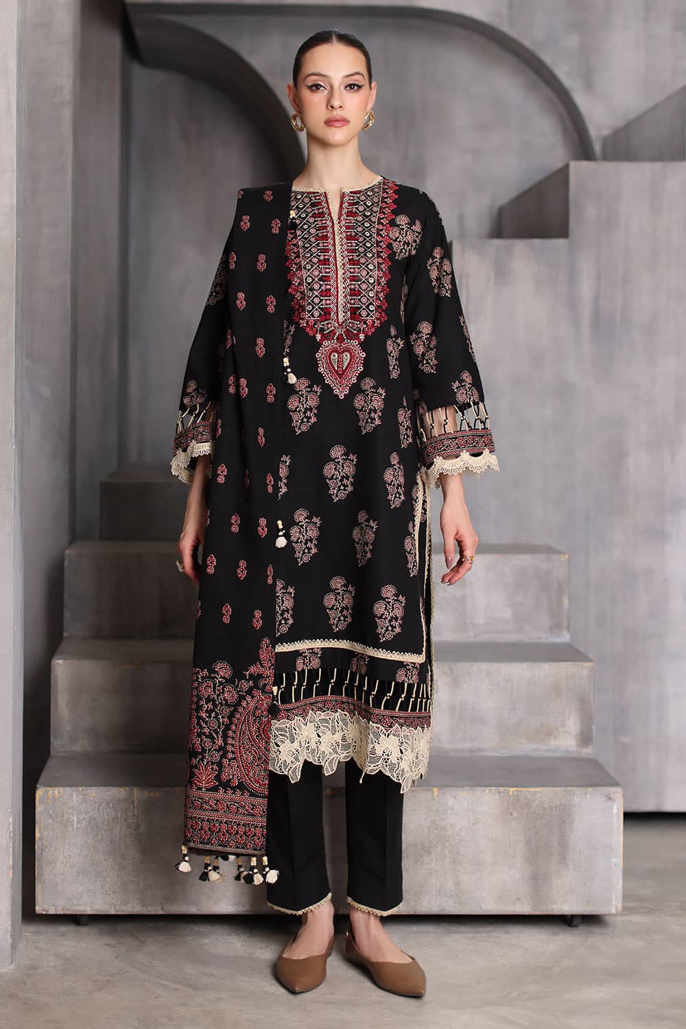 Gul ahmed winter 2026 - 3 piece printed khaddar suit with printed khaddar dupatta Gul Ahmed Winter 2026 - 3 Piece Printed Khaddar Suit with Printed Khaddar Dupatta
