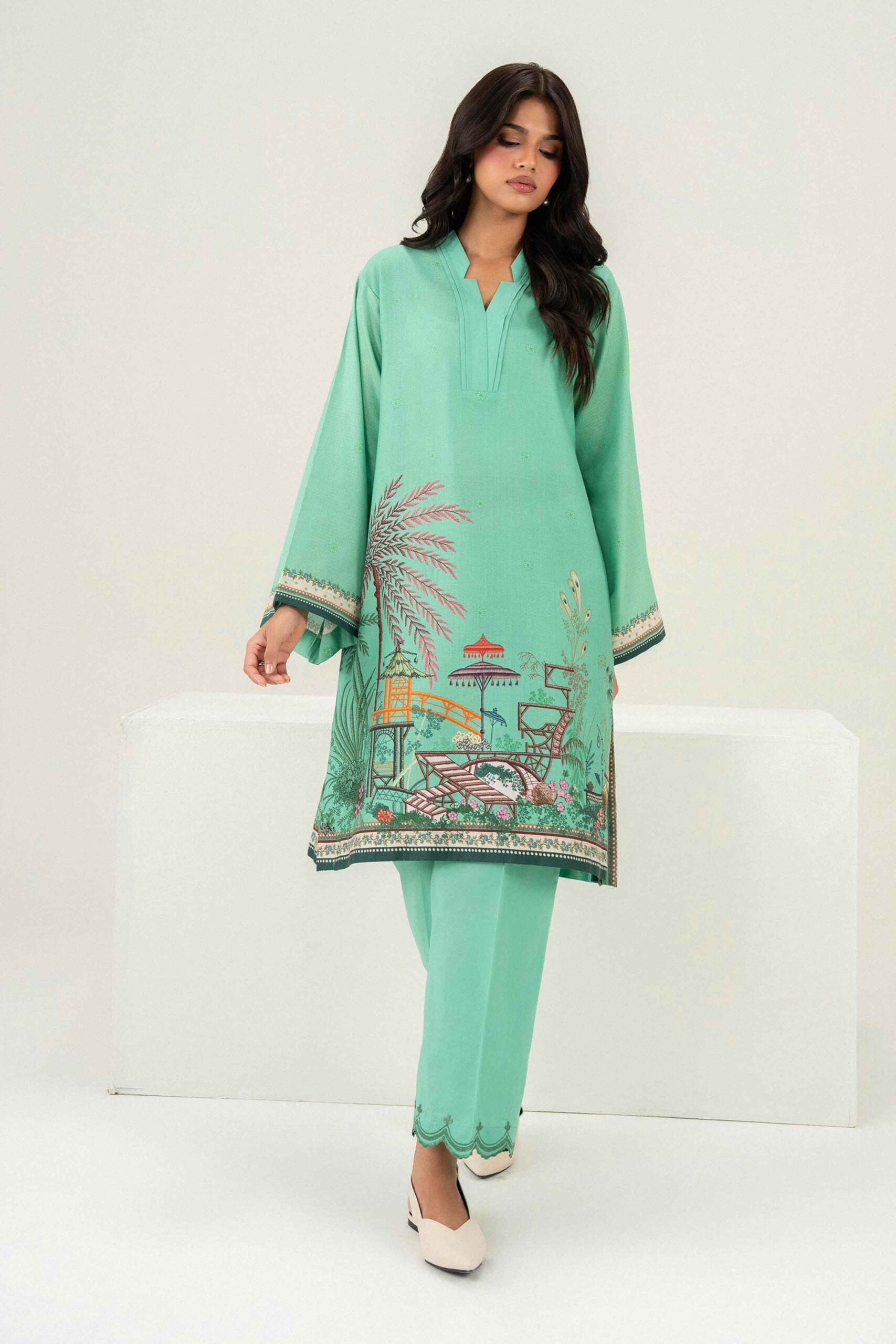 Nishat linen winter collection 2026 | 2 piece - printed embroidered suit - pw25-387 Nishat Linen Winter Collection 2026 | 2 Piece - Printed Embroidered Suit - PW25-387