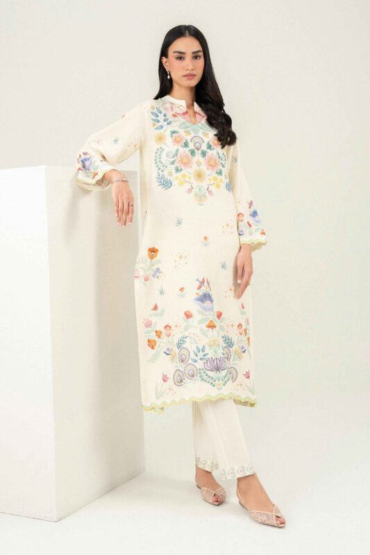 Nishat Linen Winter Collection 2026 | 2 Piece - Printed Embroidered Suit - PW25-389
