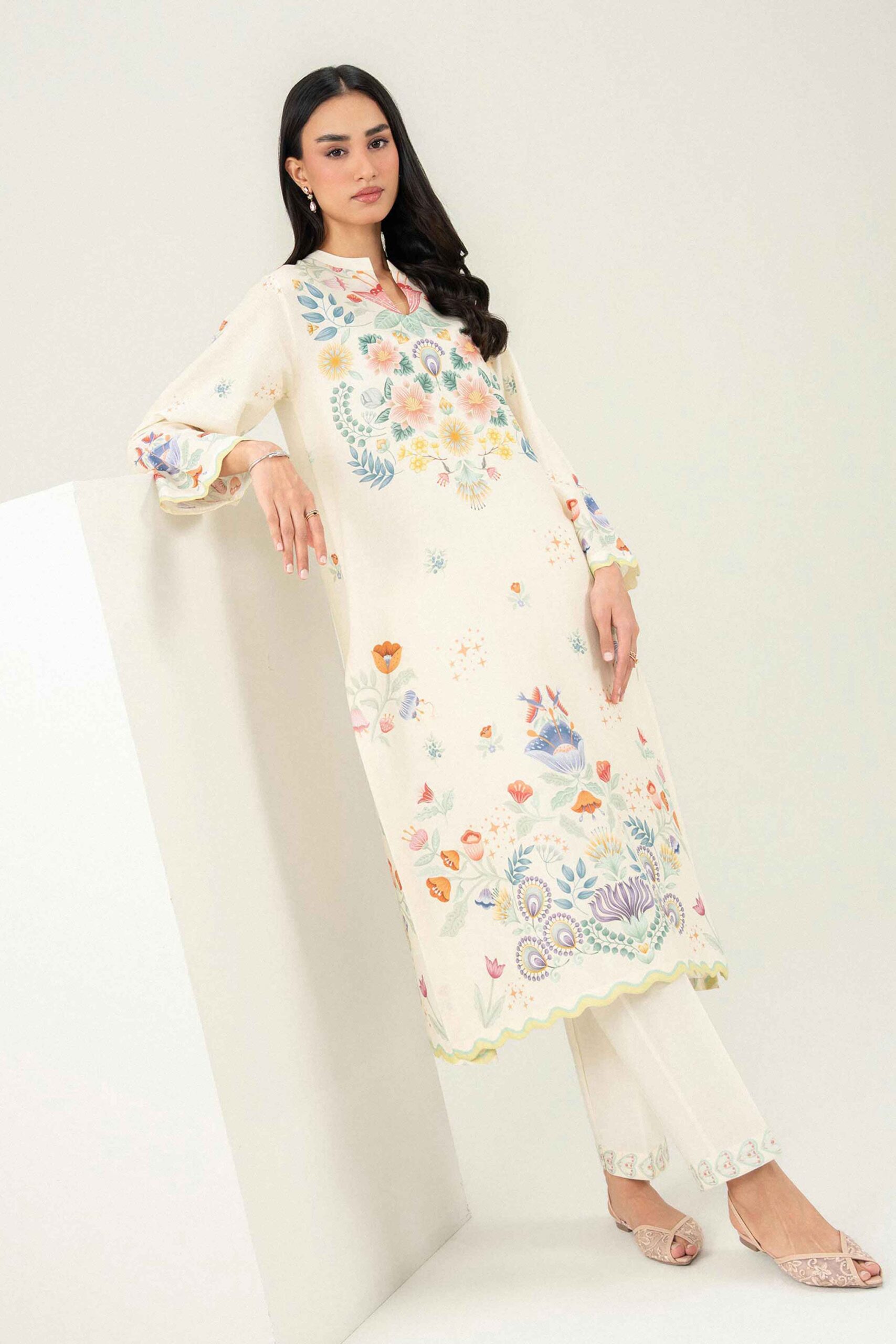 Nishat linen winter collection 2026 | 2 piece - printed embroidered suit - pw25-389 Nishat Linen Winter Collection 2026 | 2 Piece - Printed Embroidered Suit - PW25-389 - Image 4