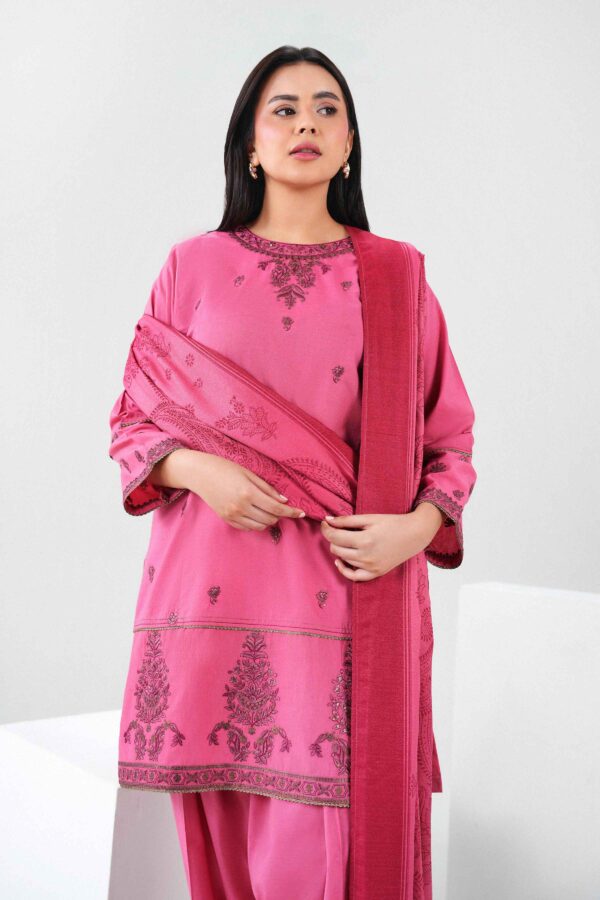 Alternative view of Nishat Linen Winter Collection 2026 | 3 Piece - Embroidered Suit - PW25-459