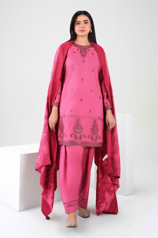 Nishat Linen Winter Collection 2026 | 3 Piece - Embroidered Suit - PW25-459