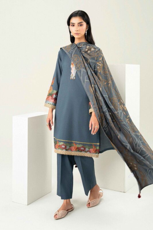 Nishat Linen Winter Collection 2026 | 3 Piece - Embroidered Suit - PW25-462