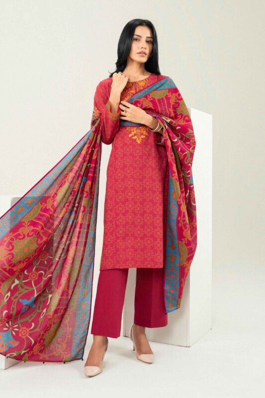 Nishat Linen Winter Collection 2026 | 3 Piece - Printed Embroidered Suit - PW25-463