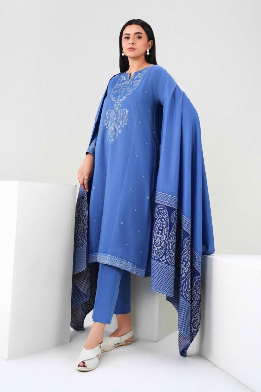 Nishat Linen Winter Collection 2026 | 3 Piece - Embroidered Suit - PW25-468