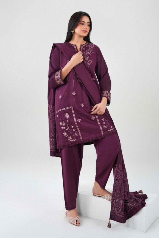 Nishat Linen Winter Collection 2026 | 3 Piece - Embroidered Suit - PW25-469