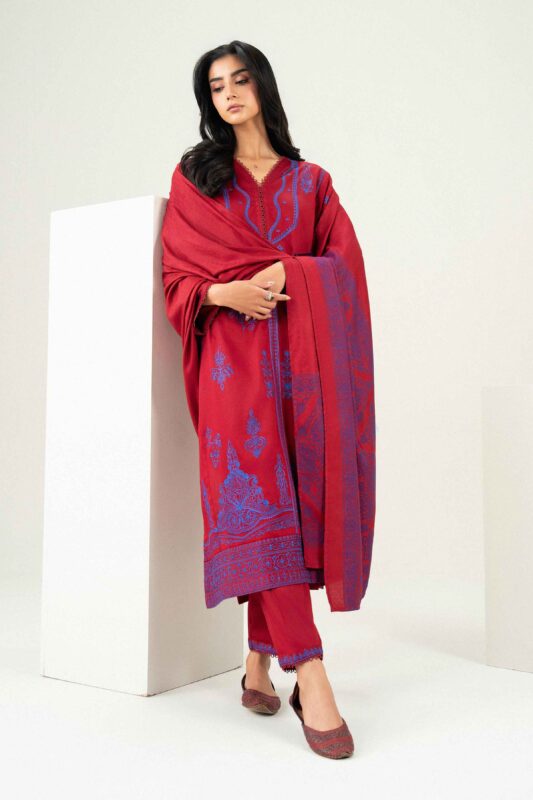 Nishat Linen Winter Collection 2026 | 3 Piece - Embroidered Suit - PW25-500