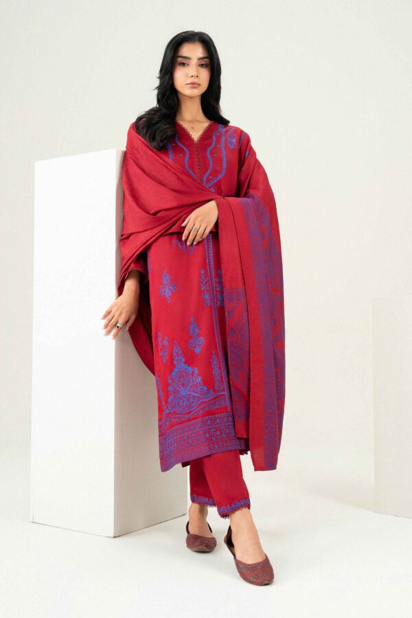 Alternative view of Nishat Linen Winter Collection 2026 | 3 Piece - Embroidered Suit - PW25-500