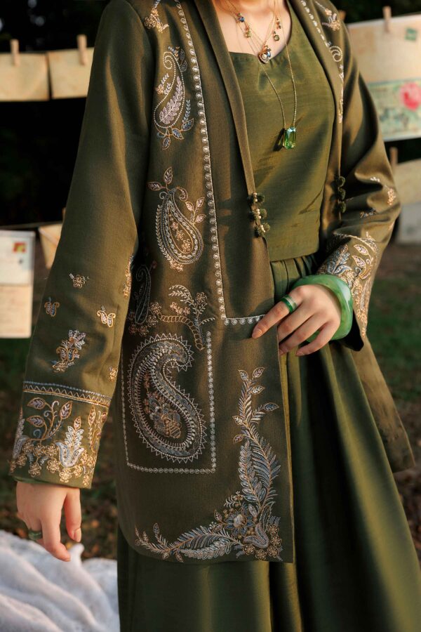 Nishat linen winter collection 2026 | embroidered jacket - pw25-547 Nishat Linen Winter Collection 2026 | Embroidered Jacket - PW25-547 - Image 8