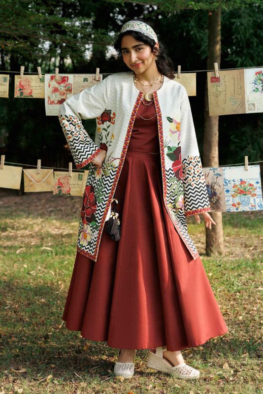 Nishat Linen Winter Collection 2026 | Printed Jacket - PW25-556