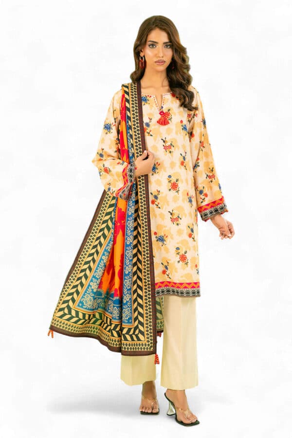 Printed-cotton-linen-dupatta-printed-cotton-linen-shirt-dyed-trouser-gulahmed-wns-52046-front-white Gul Ahmed Winter 2026 - 3 Piece Printed Cotton Linen Suit with Dupatta– Printed-Cotton-Linen-Dupatta-Printed-Cotton-L