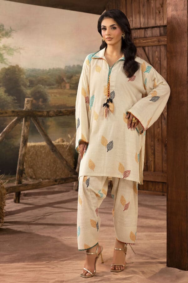 Printed-Jacquard-Slub-Khaddar-Shirt-and-Trouser-Gulahmed-SCT-52002-Front Gul Ahmed Winter 2026 - 2 Piece Printed Jacquard Slub Khaddar Shirt and Trouser