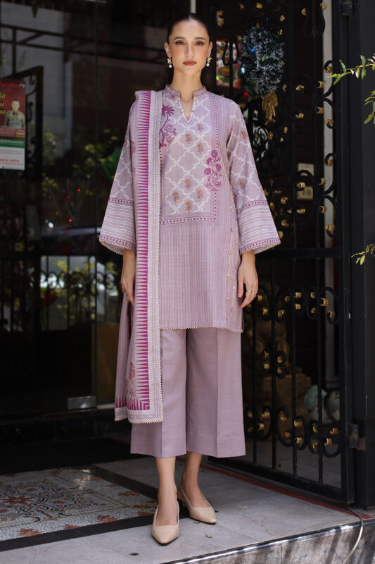 Gul Ahmed Winter 2026 3 Piece Gold Printed Khaddar Suit with Gold Printed Khaddar Dupatta