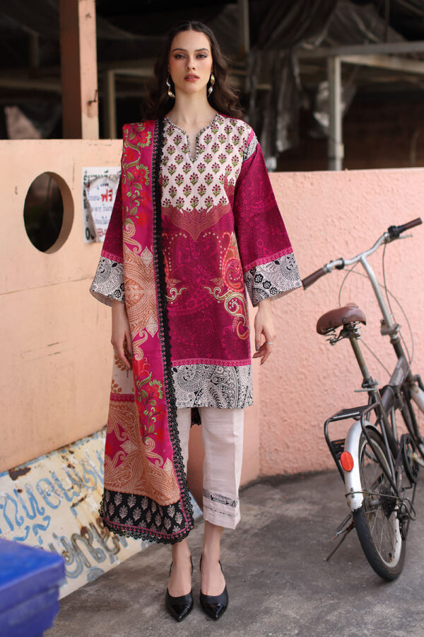 Printed-Khaddar-Dupatta-Printed-Khaddar-Shirt-Dyed-Trouser-Gulahmed-K-62034-Front Gul Ahmed Winter 2026 3 Piece Printed Khaddar Suit with Printed Khaddar Dupatta